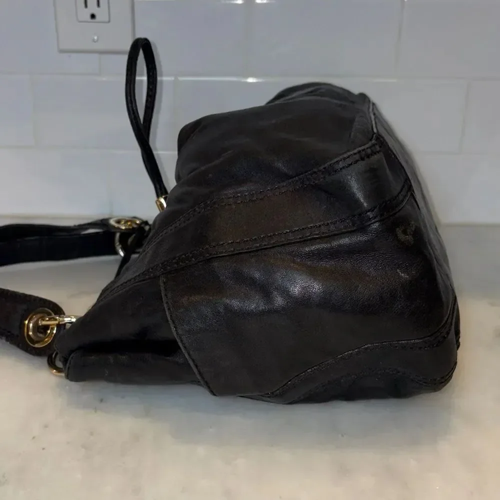 Michael Kors Bag Purse Handbag Leather Ludlow Drawstring Hobo Shoulder Bag